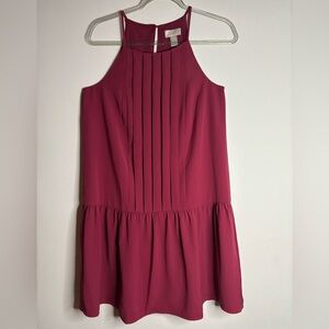 LOFT Rose Pink Women’s Pleated Sleeveless Midi Dress Size S